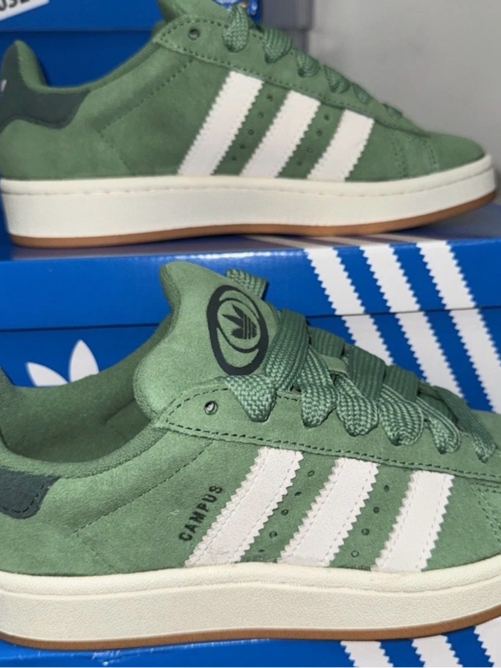 Adidas Campus 00s Green White Suede Low Top Sneakers 00's Style size 6, 7, 7.5 - Picture 2 of 6